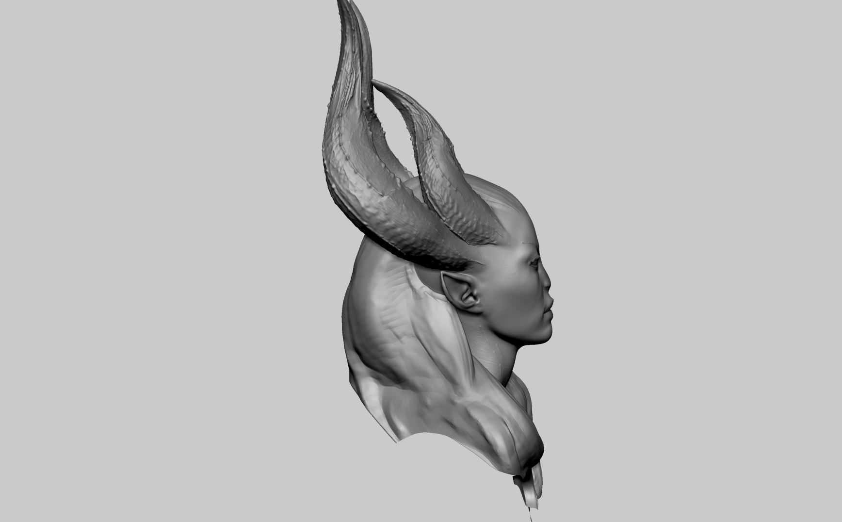 Fantasy Female Head v9 3D model_2