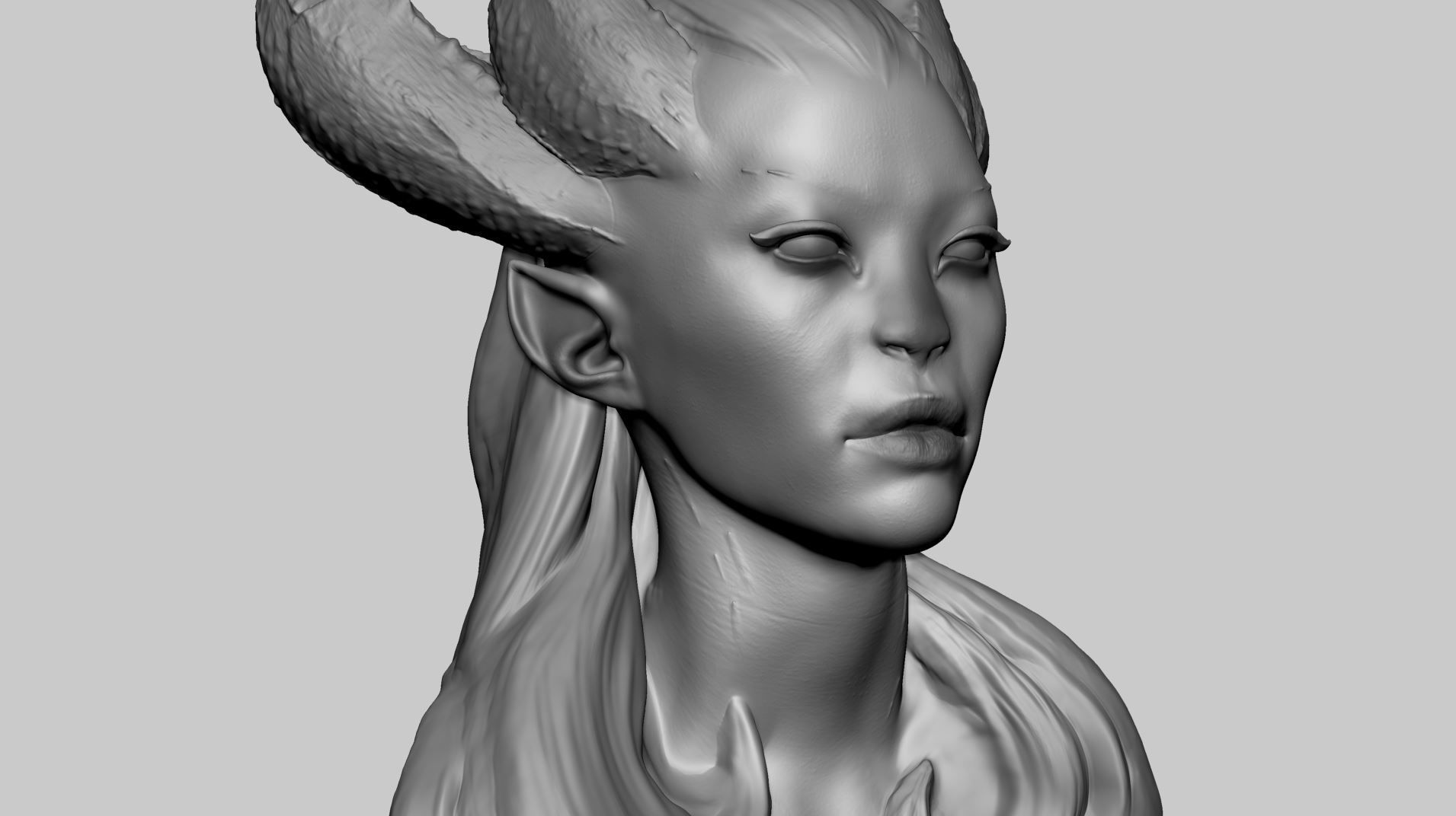Fantasy Female Head v9 3D model_6
