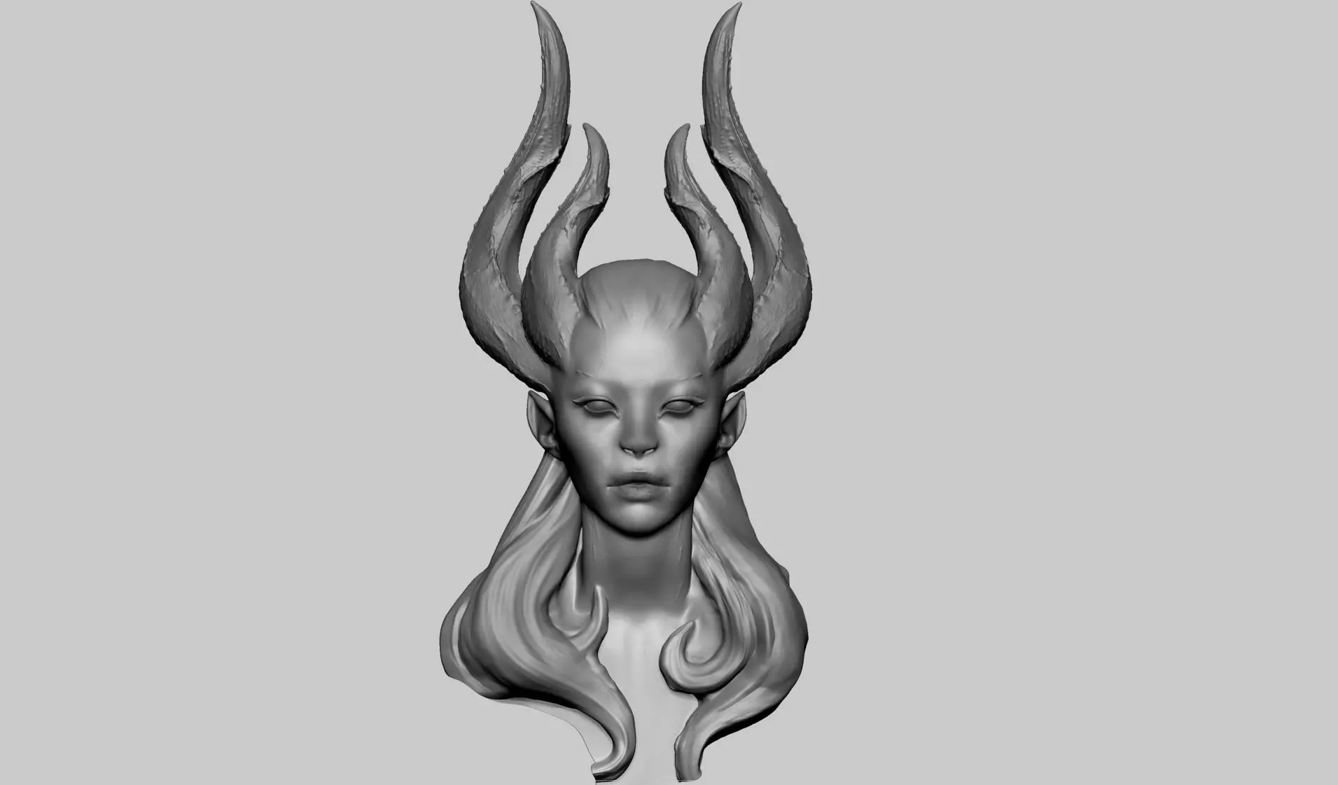 Fantasy Female Head v9 3D model_0