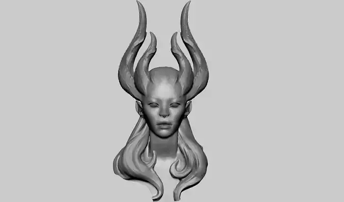 Fantasy Female Head v9 3D model