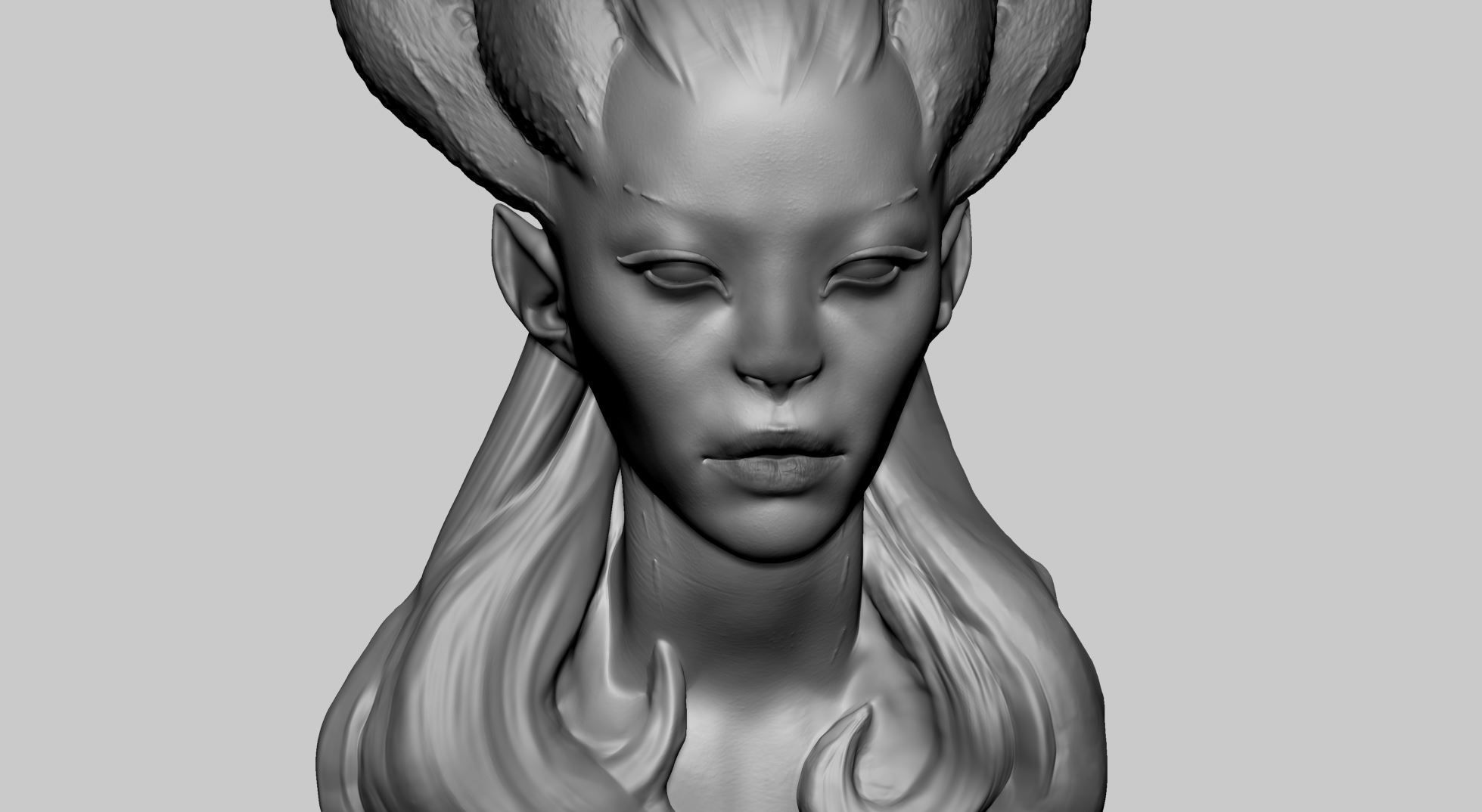 Fantasy Female Head v9 3D model_5
