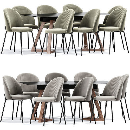 Cloyd Dining Chair Table 3D model