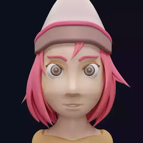 cartoon 3d head female character