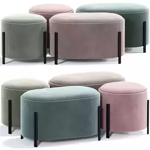 PinkApple Leatherette Pouf