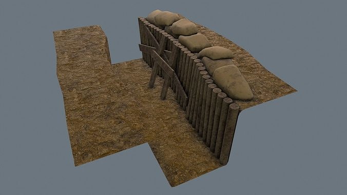 trench  Low-poly 3D model