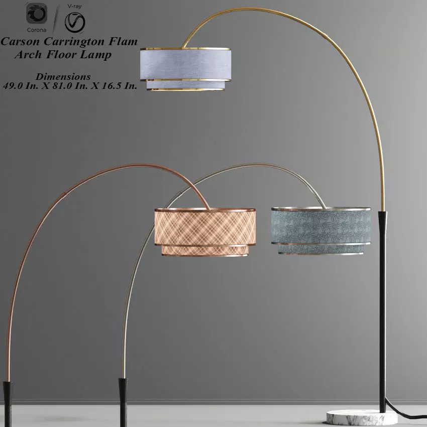Carson Carrington Flam Arch Floor Lamp 3D model