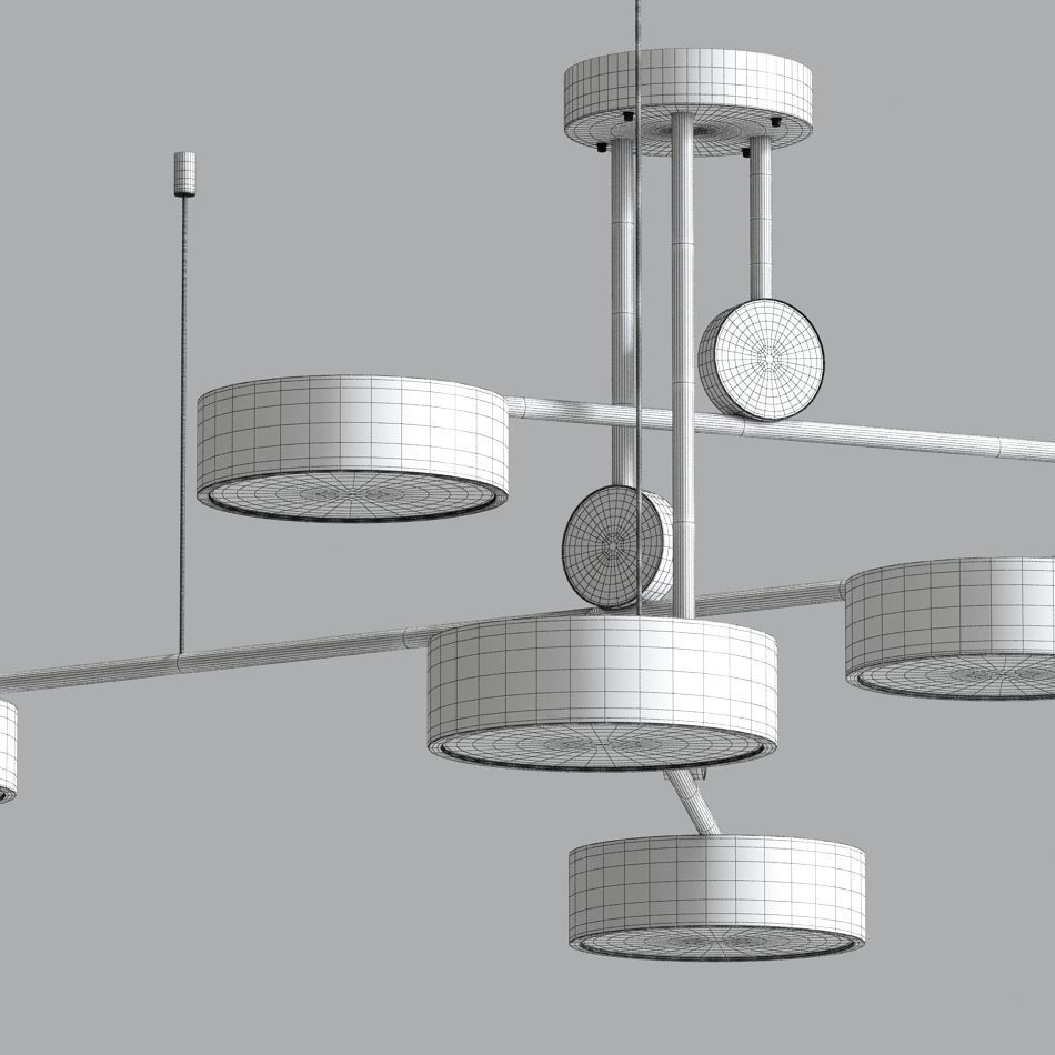 LED Ceiling Chandelier With Swing Light 3D model_1