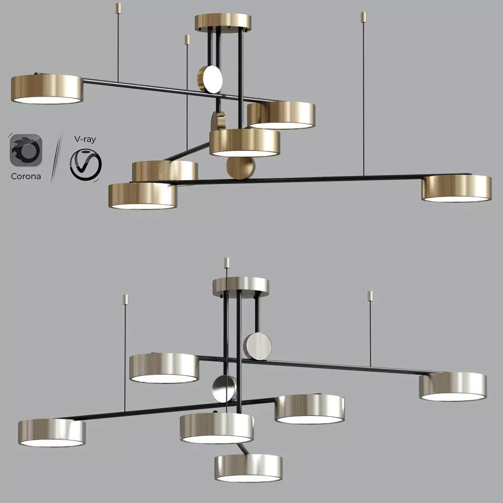 LED Ceiling Chandelier With Swing Light 3D model_0