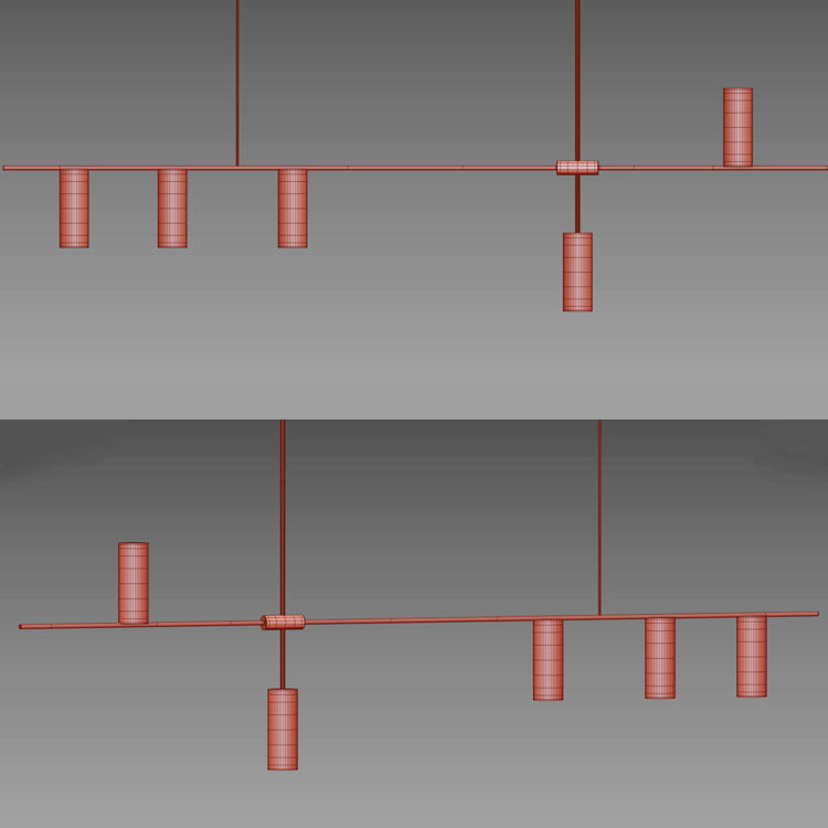 Light Geometric Pendant light Chandelier Collection 3D model_5