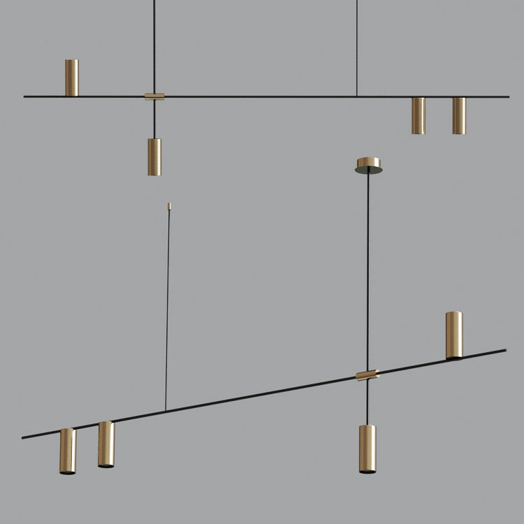 Light Geometric Pendant light Chandelier Collection 3D model_2