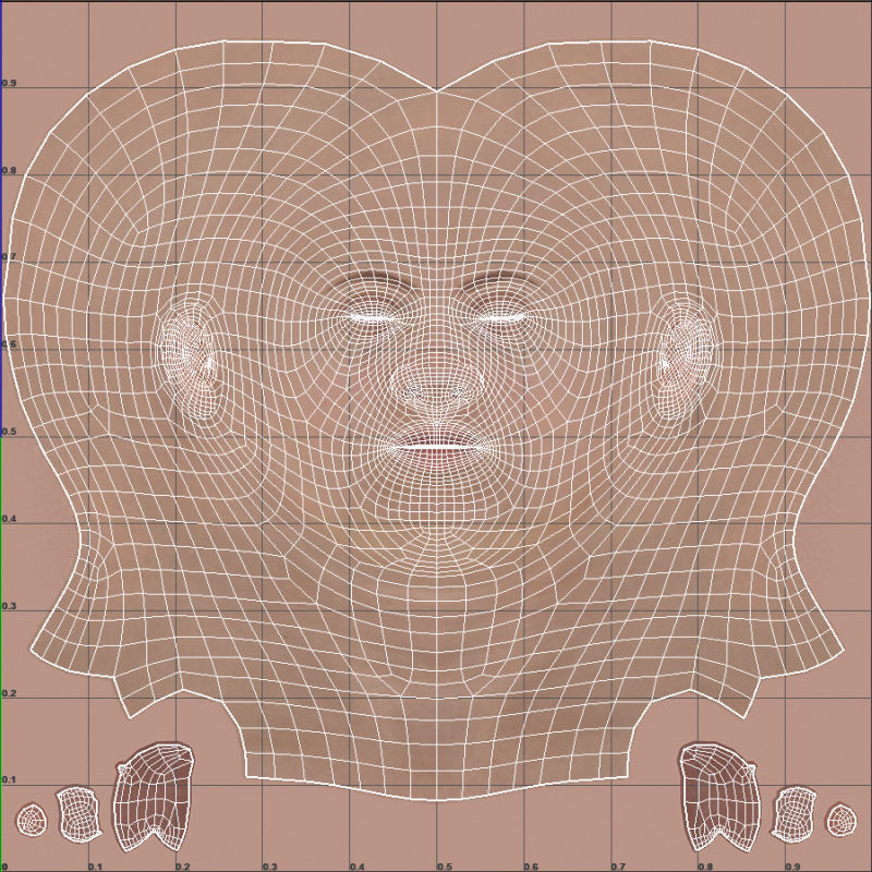 Rigged Female Model with Facial Blend shapes Low-poly 3D model_10