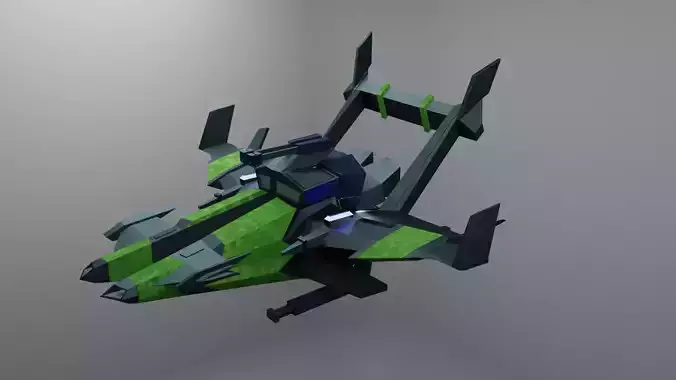 spaceship flying in sky