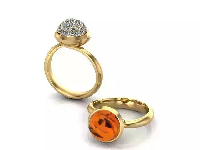 Bouton rings large 3D print model