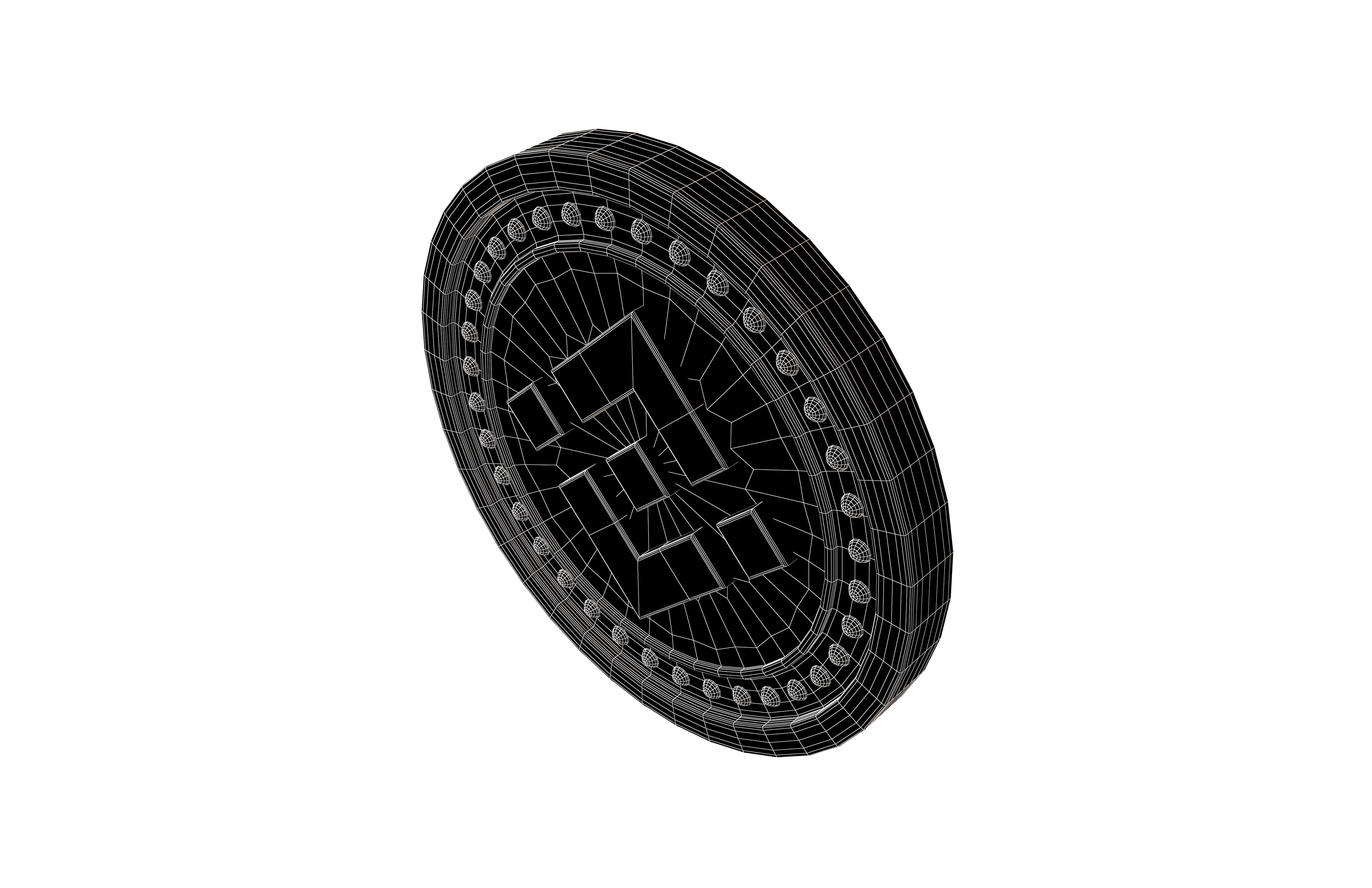 Binance Coin v3 001 Low-poly 3D model_6