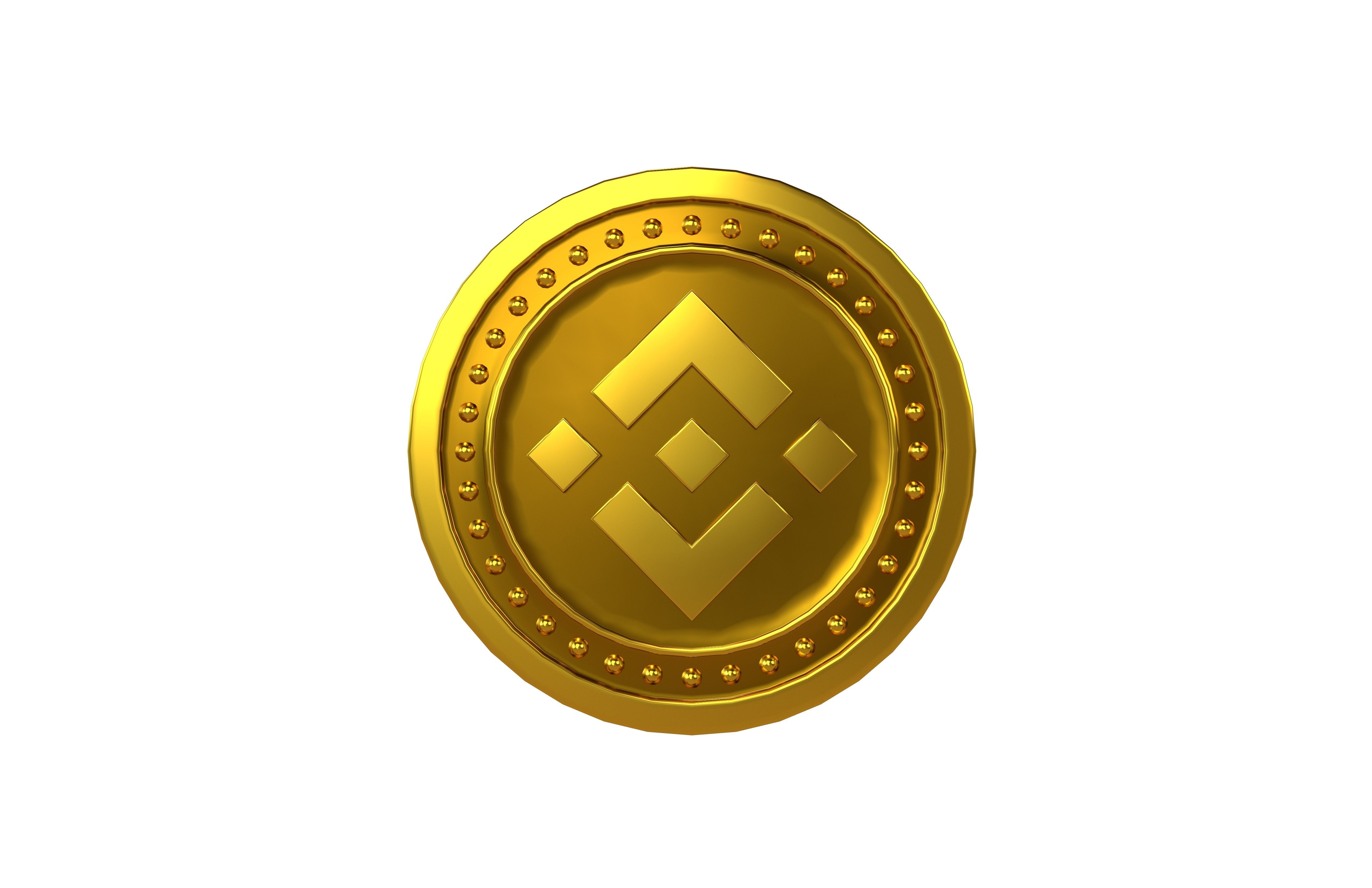 Binance Coin v3 001 Low-poly 3D model_2