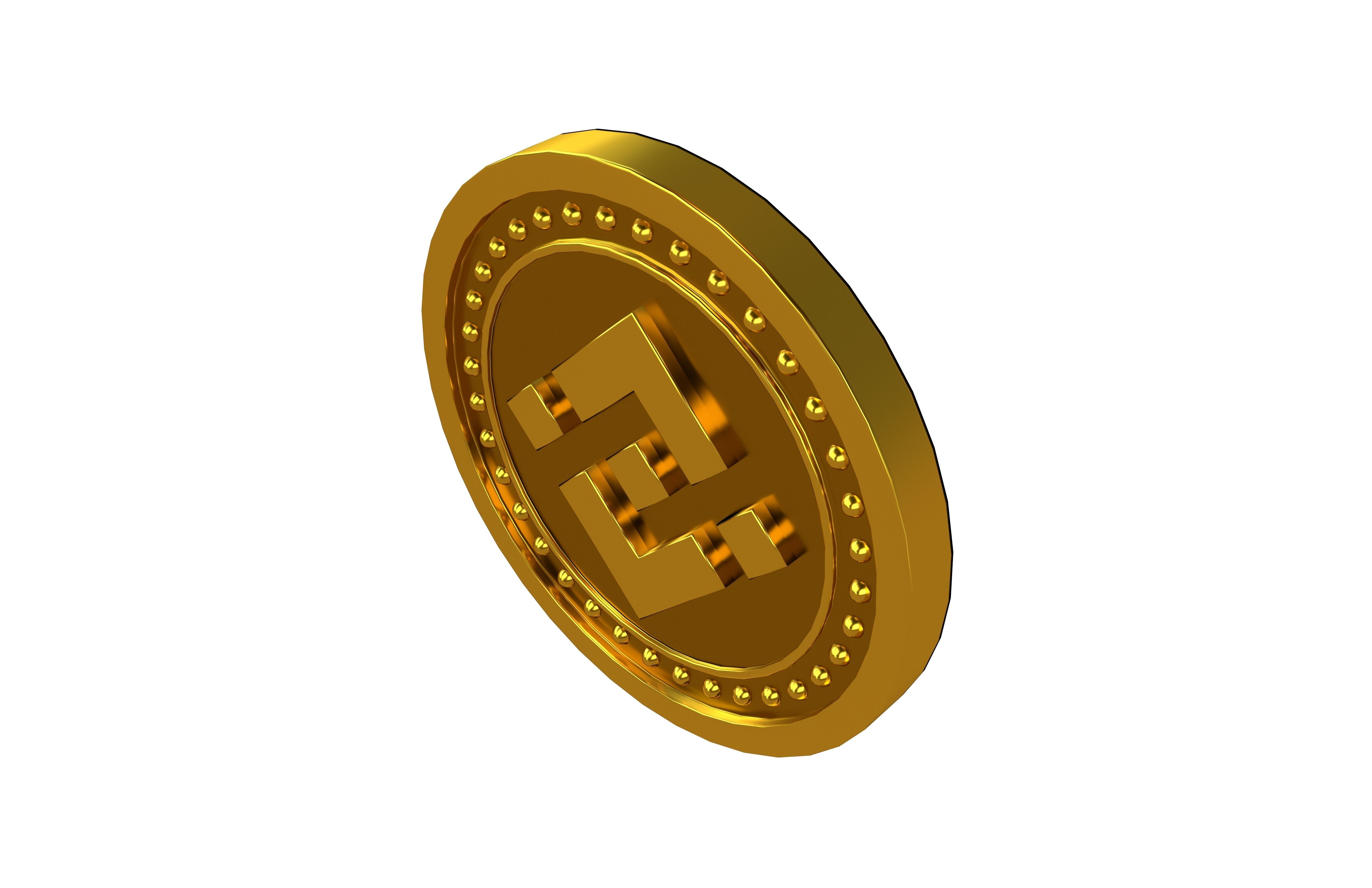 Binance Coin v3 001 Low-poly 3D model_1