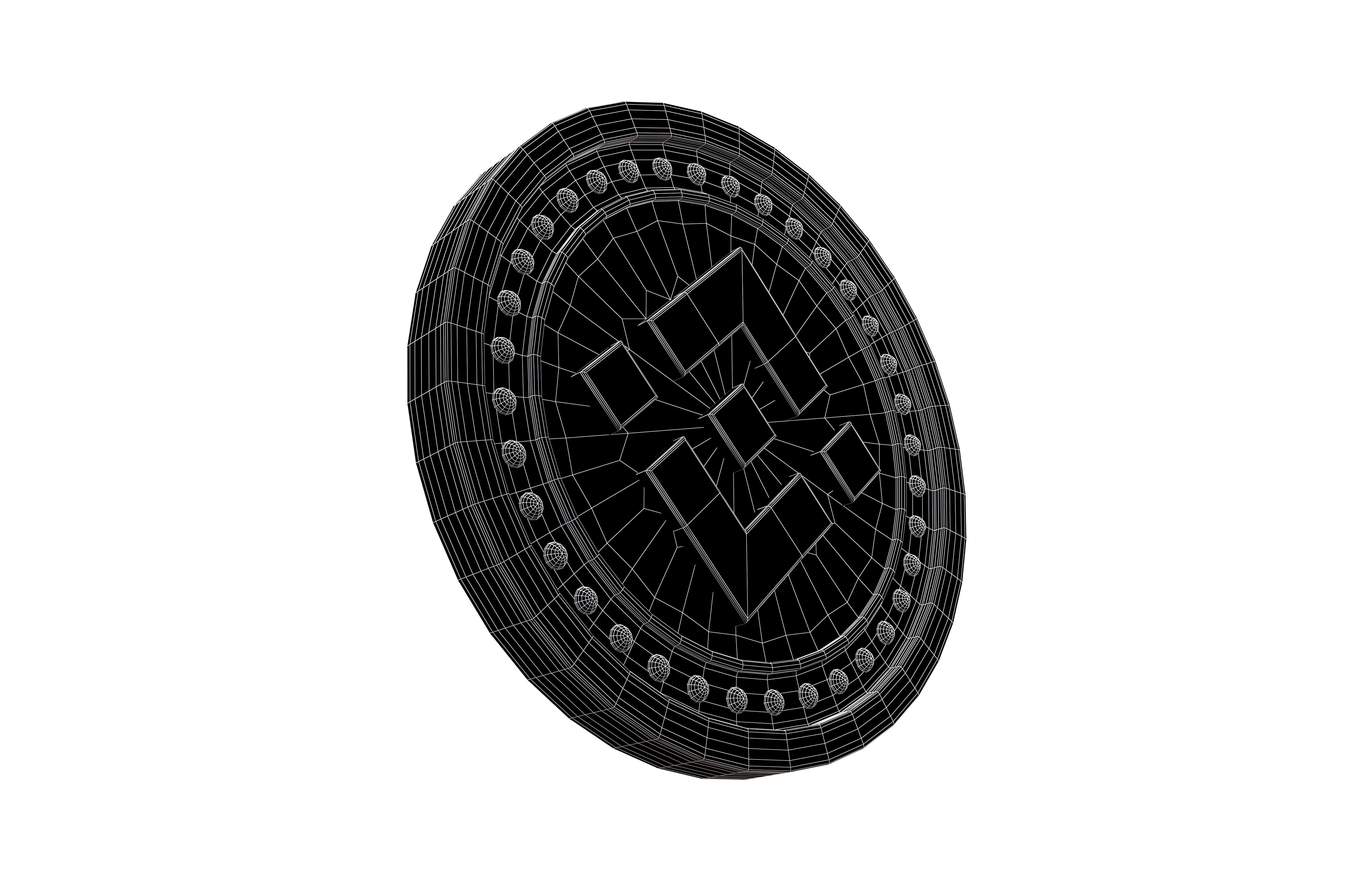 Binance Coin v3 001 Low-poly 3D model_7