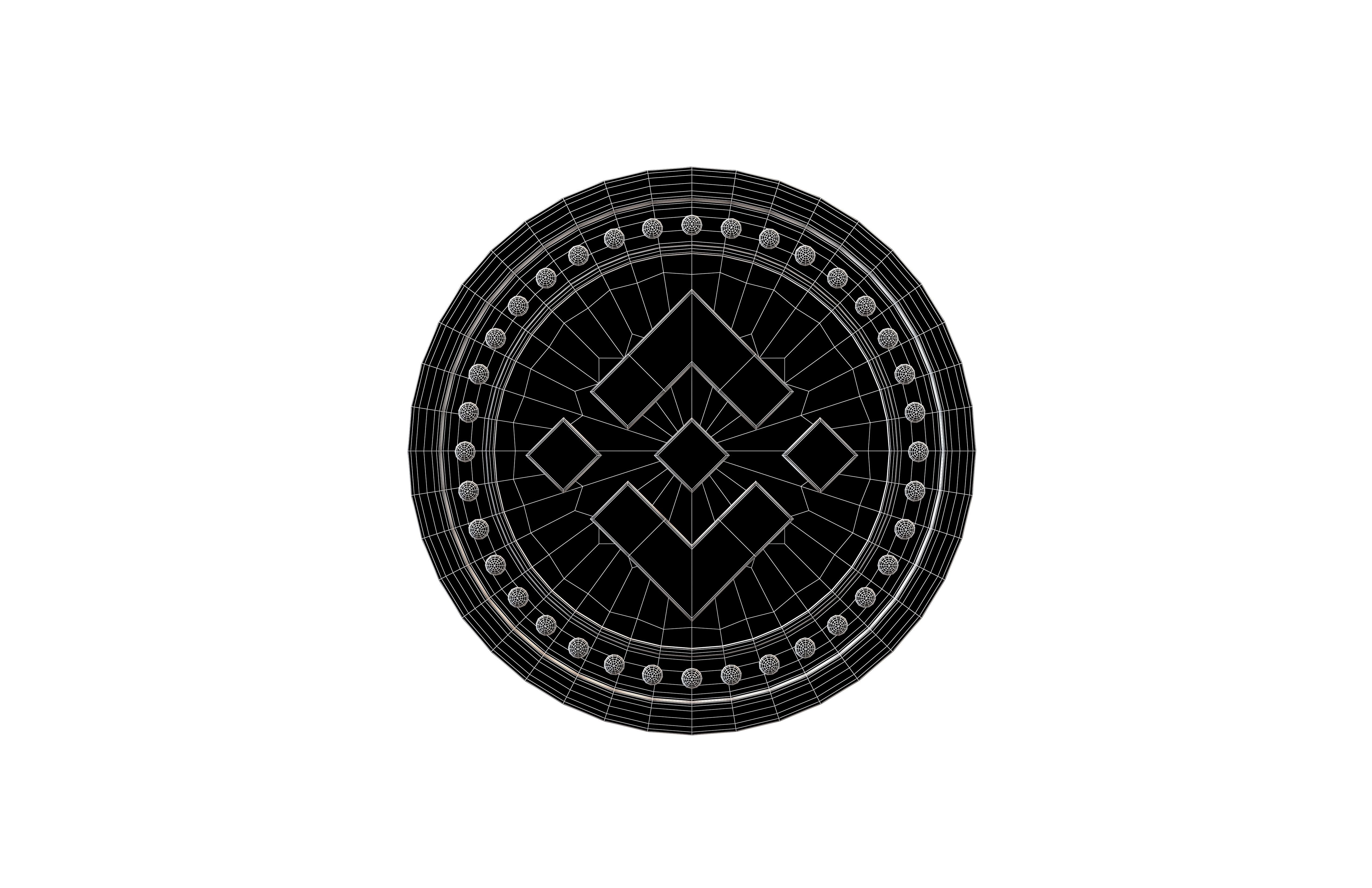 Binance Coin v3 001 Low-poly 3D model_4