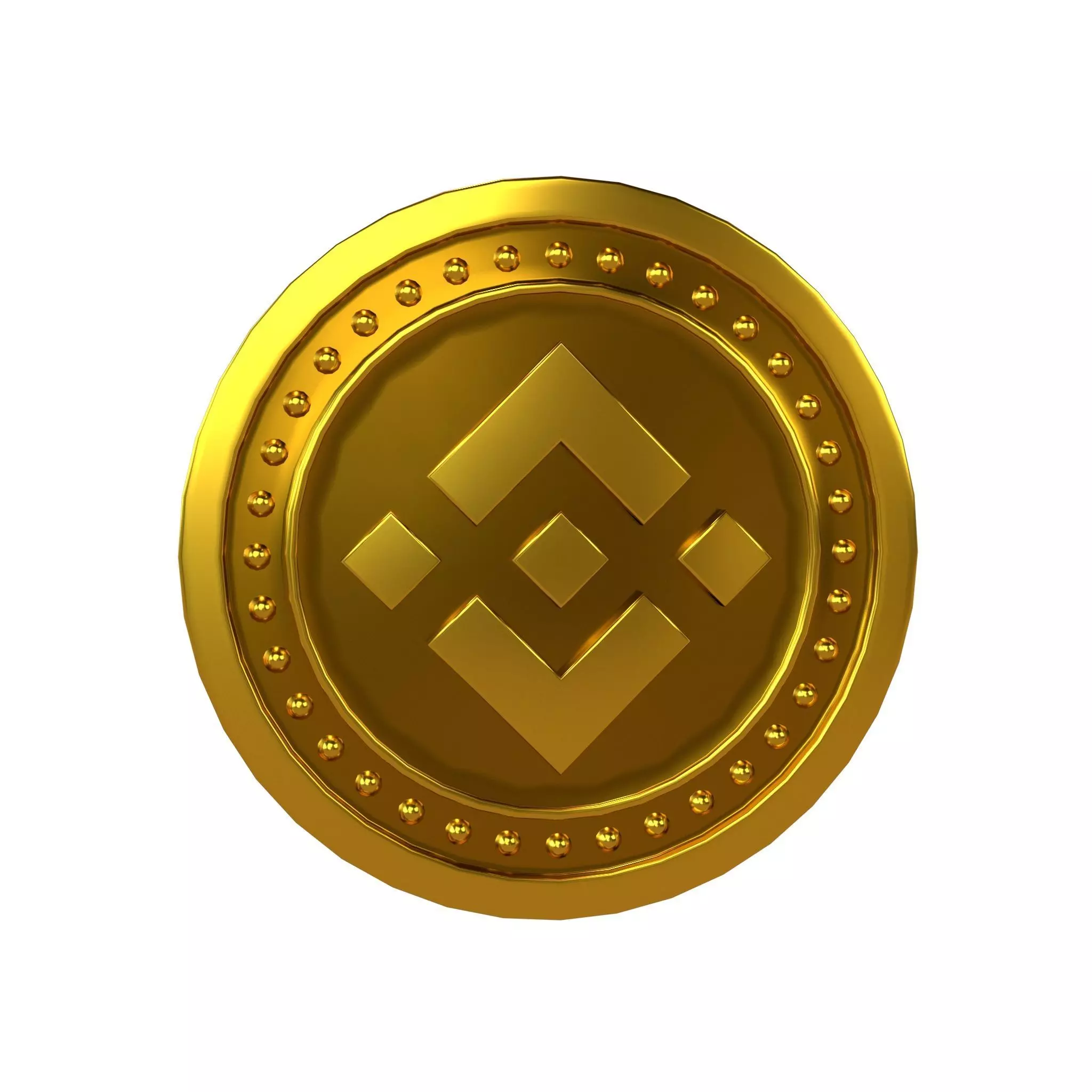 Binance Coin v3 001 Low-poly 3D model_0
