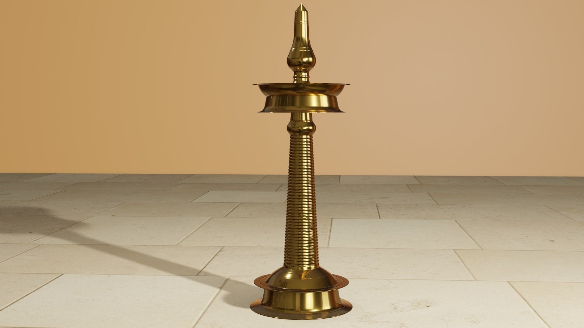 Traditional lamp Low-poly 3D model_2