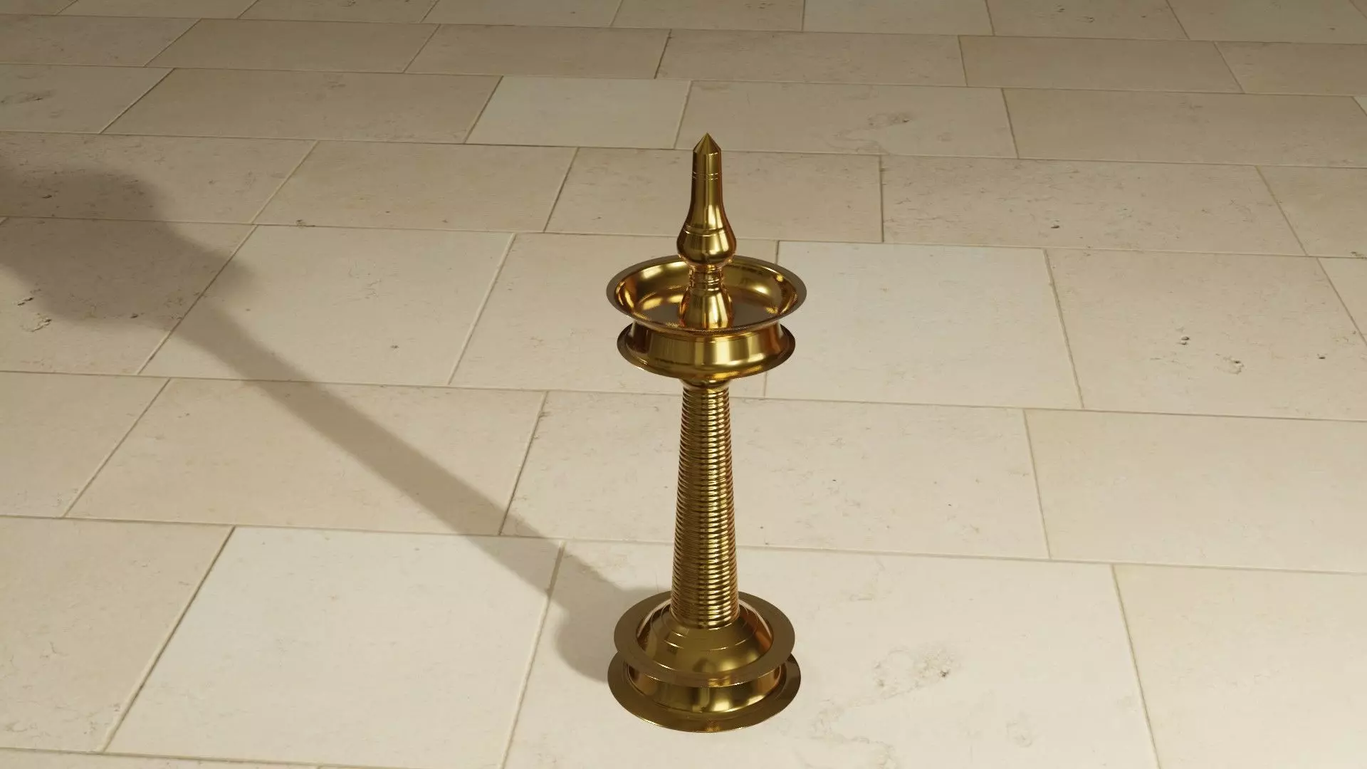 Traditional lamp Low-poly 3D model_0