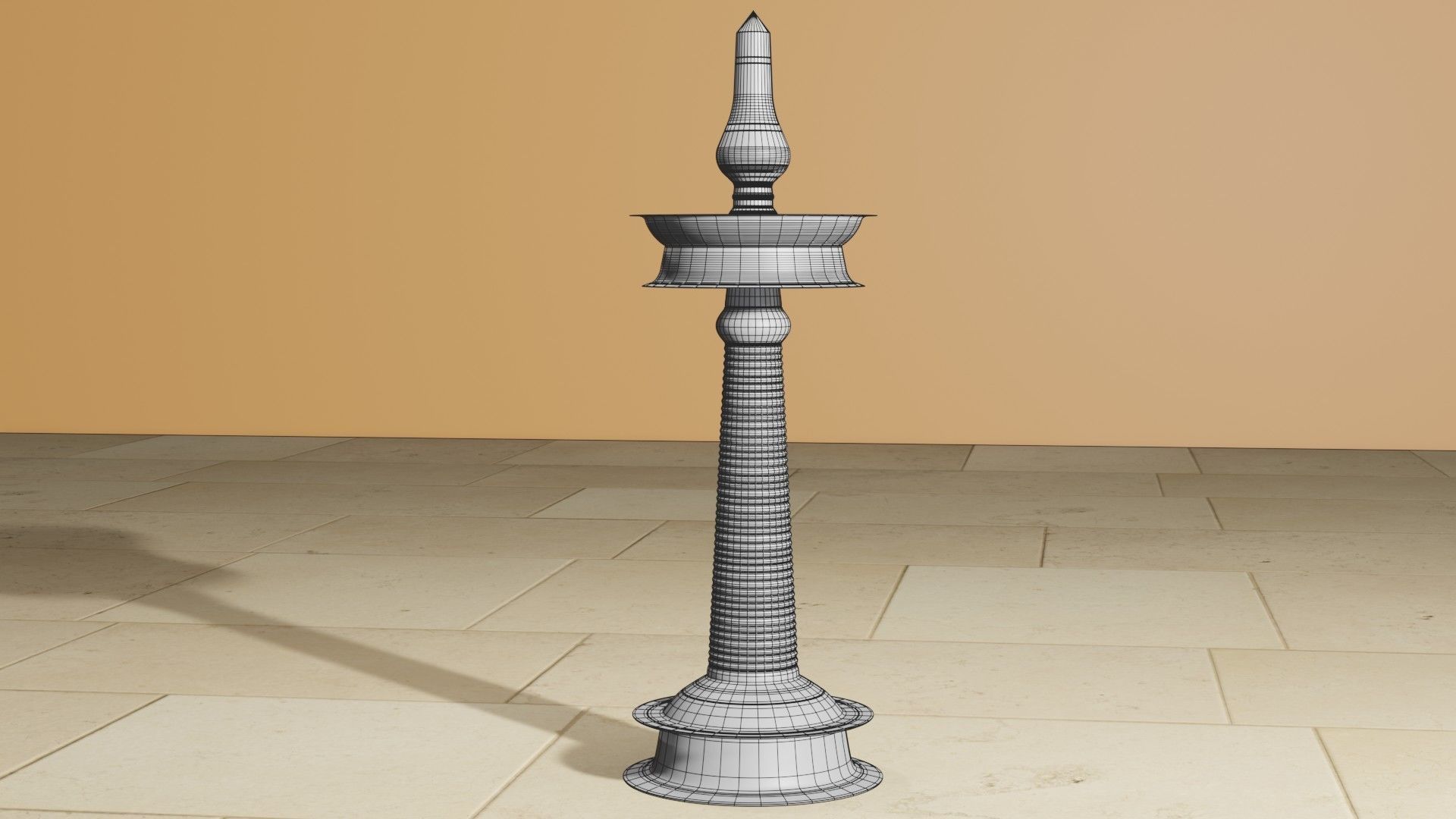 Traditional lamp Low-poly 3D model_5