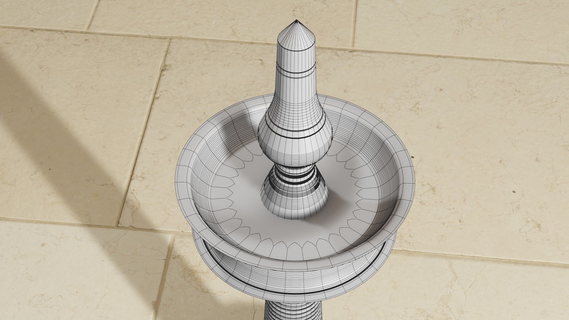 Traditional lamp Low-poly 3D model_7