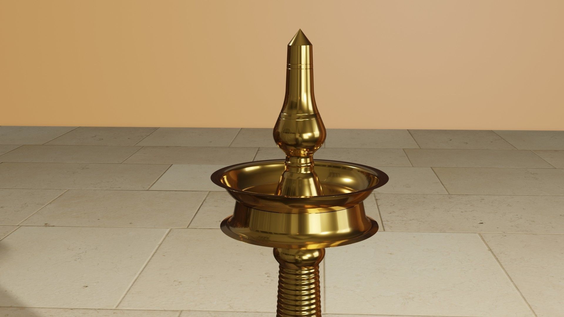 Traditional lamp Low-poly 3D model_3