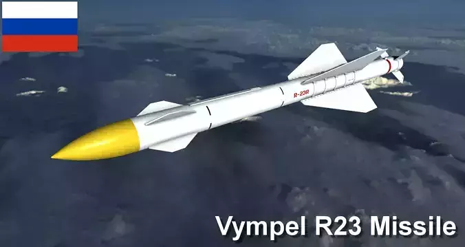 Vympel R23 Missile Low-poly 3D model