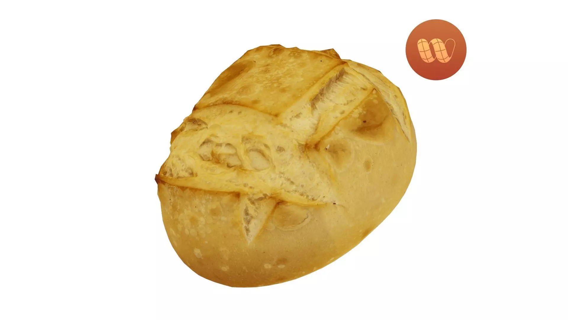 Crusty Round Italian Bread - Real-Time Scanned Low-poly 3D model_0