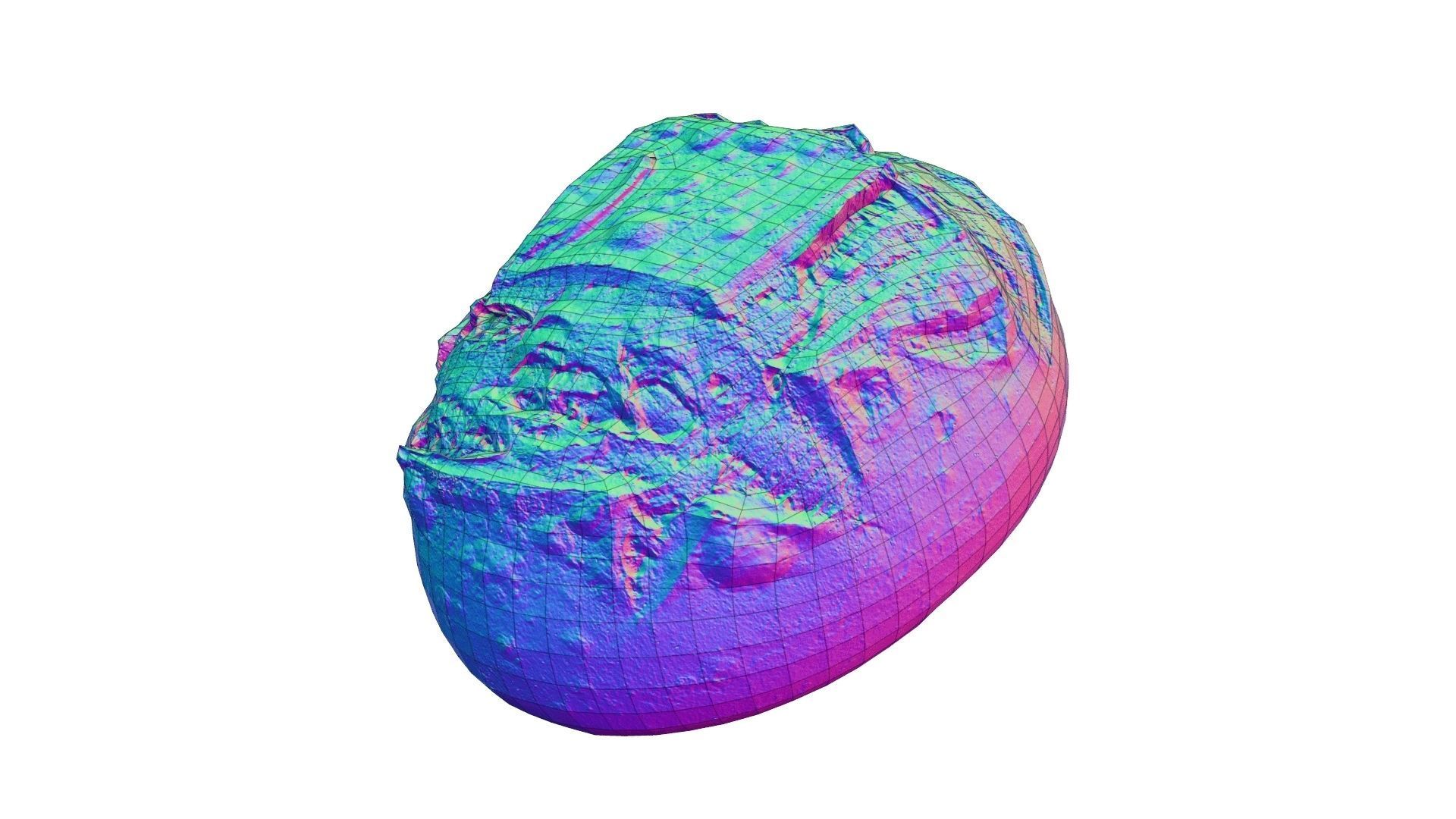 Crusty Round Italian Bread - Real-Time Scanned Low-poly 3D model_2