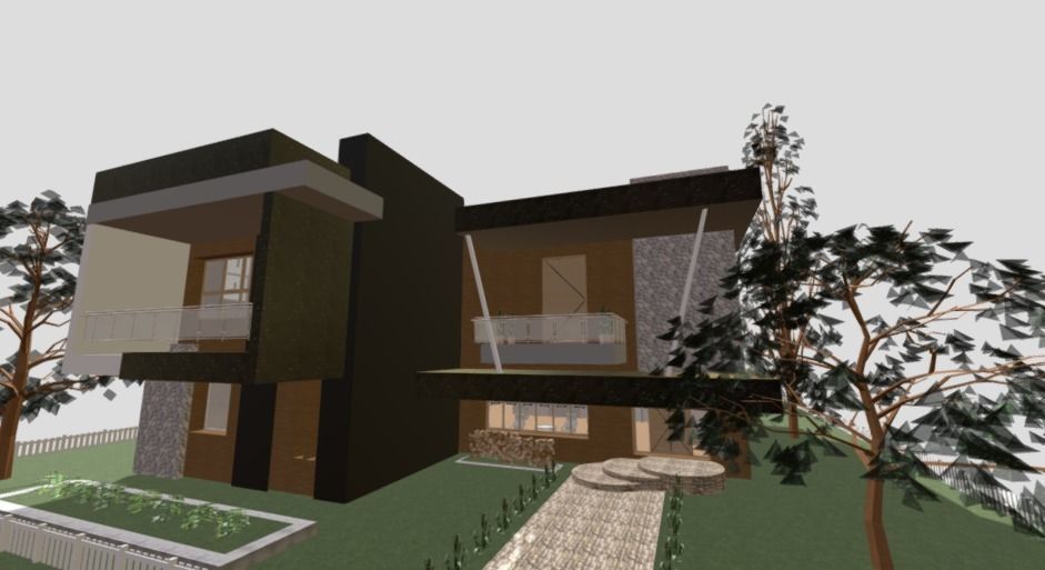 modern house 3D print model_3