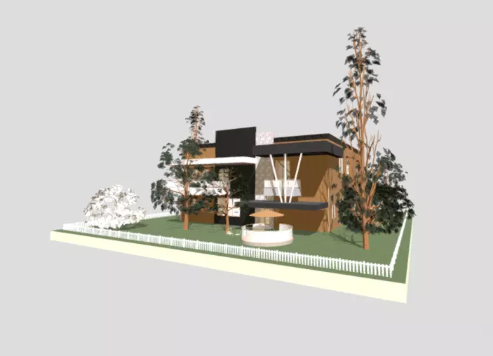 modern house 3D print model_0