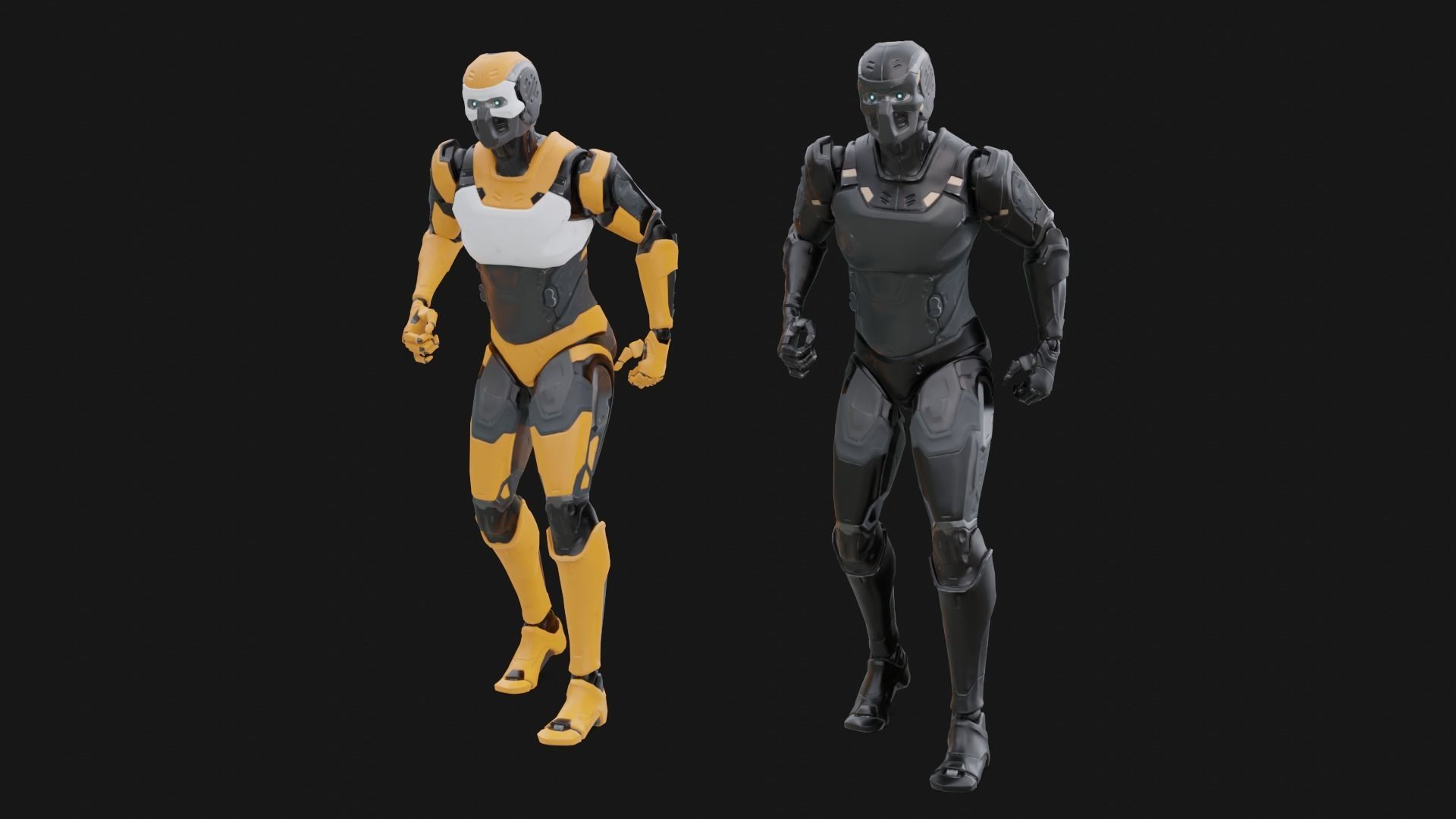 Assault Robot Low-poly 3D model_10