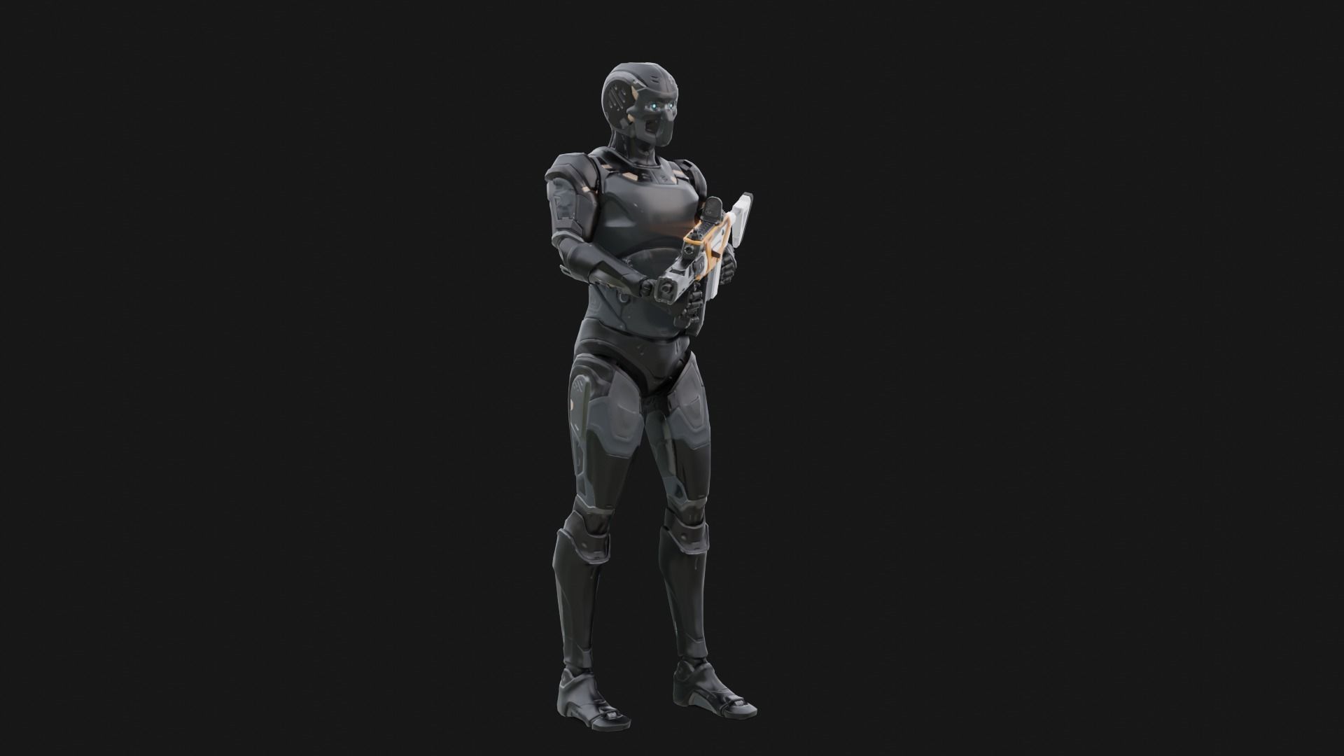 Assault Robot Low-poly 3D model_8