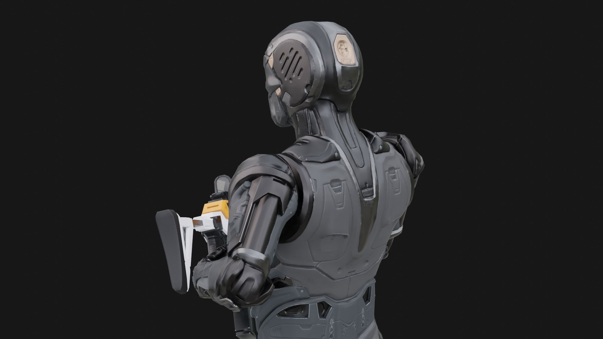 Assault Robot Low-poly 3D model_4