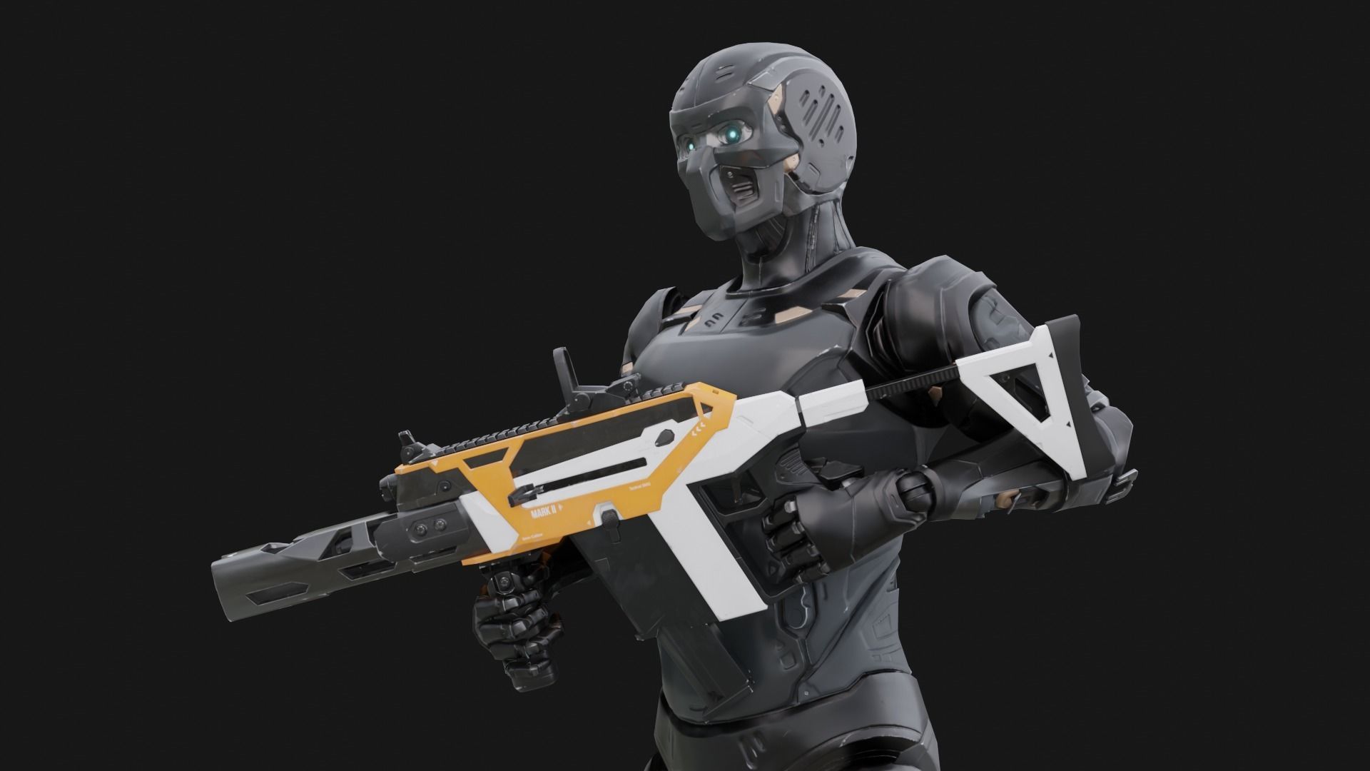 Assault Robot Low-poly 3D model_2