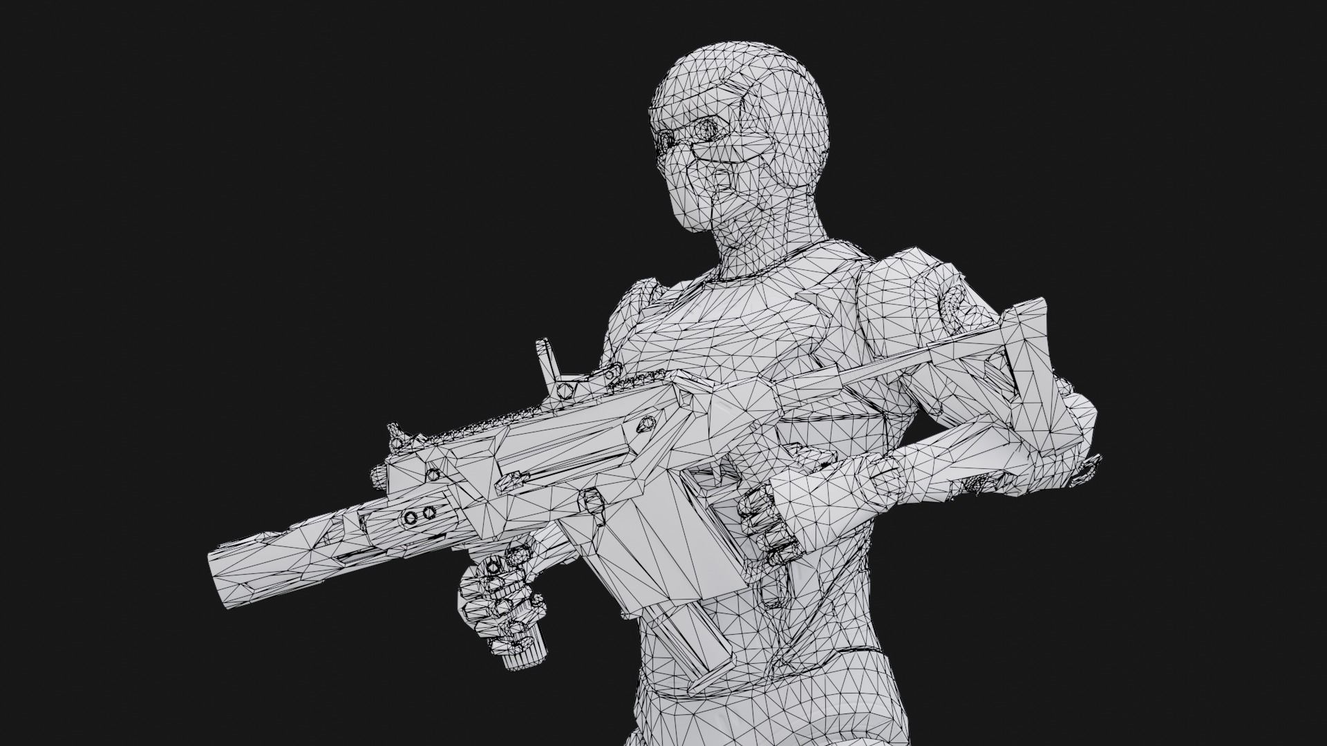 Assault Robot Low-poly 3D model_7