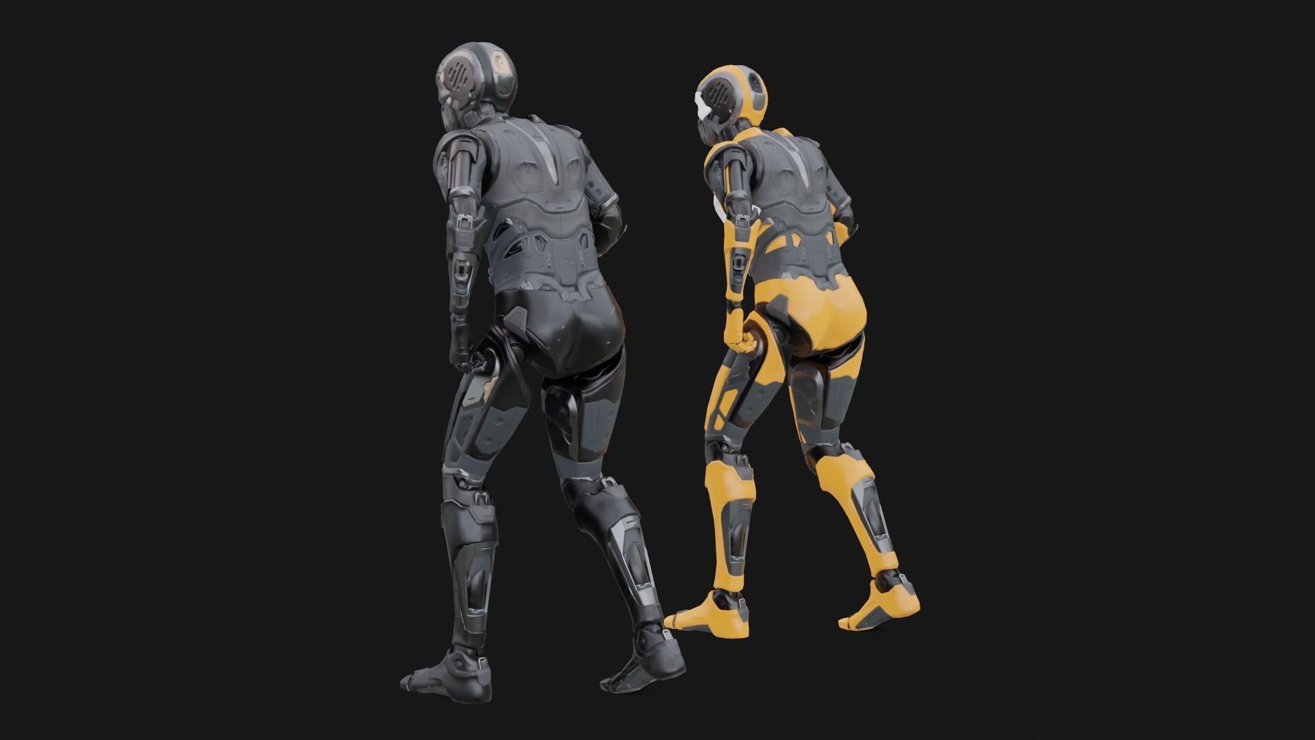 Assault Robot Low-poly 3D model_11