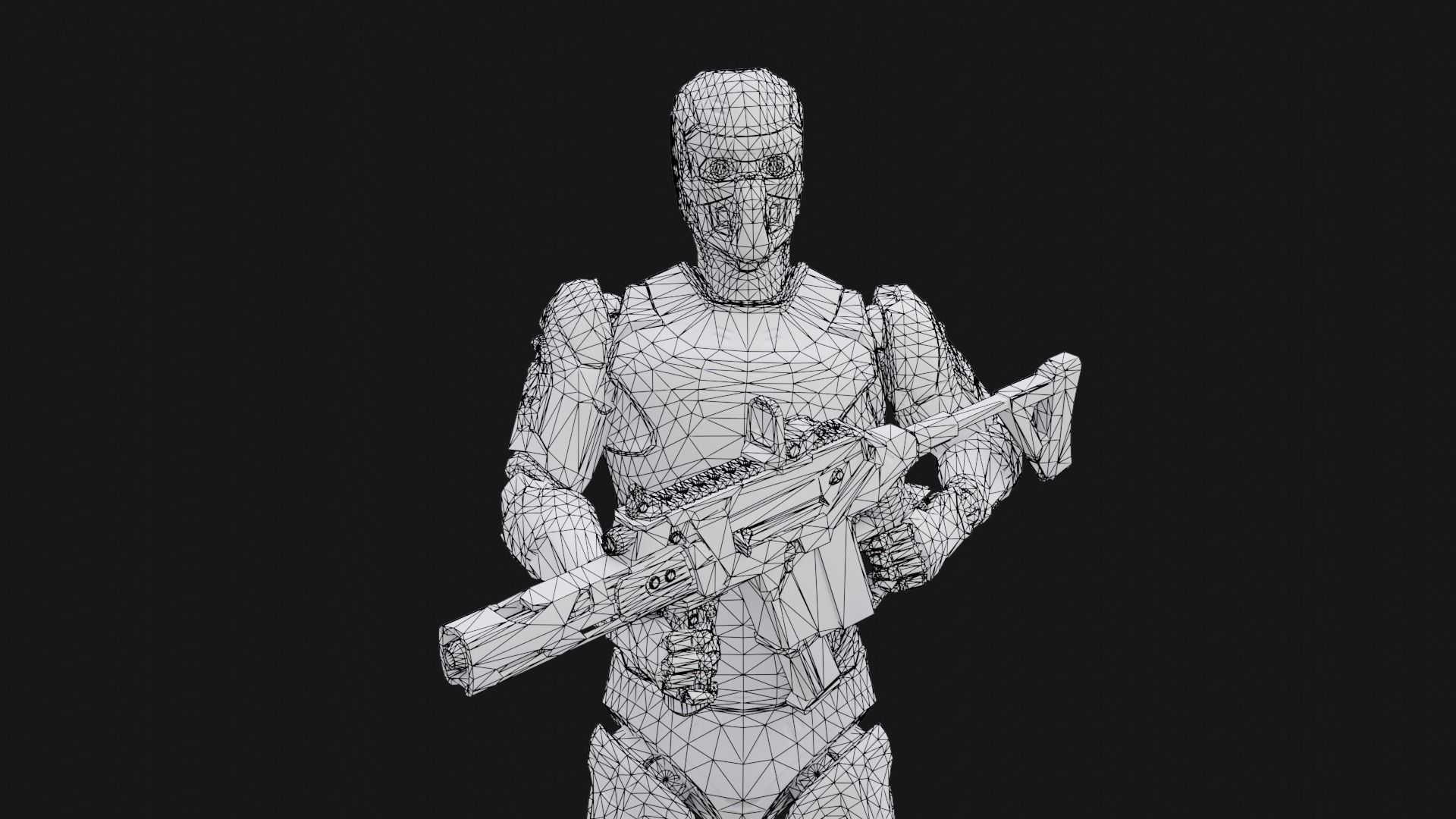 Assault Robot Low-poly 3D model_3