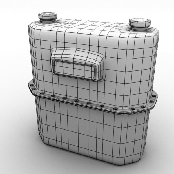 Gas Meter Angular 3D model_1
