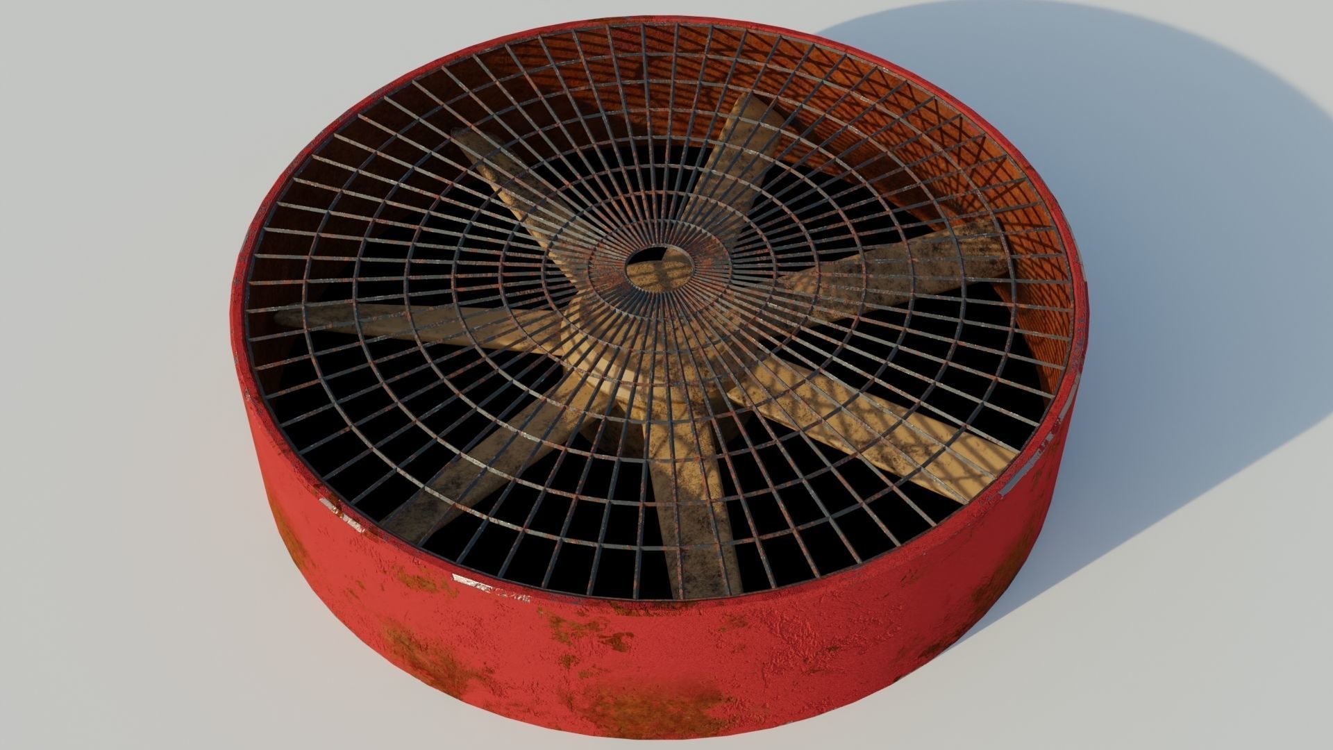 Turbine 3D model two rusty fans Low-poly 3D model_6