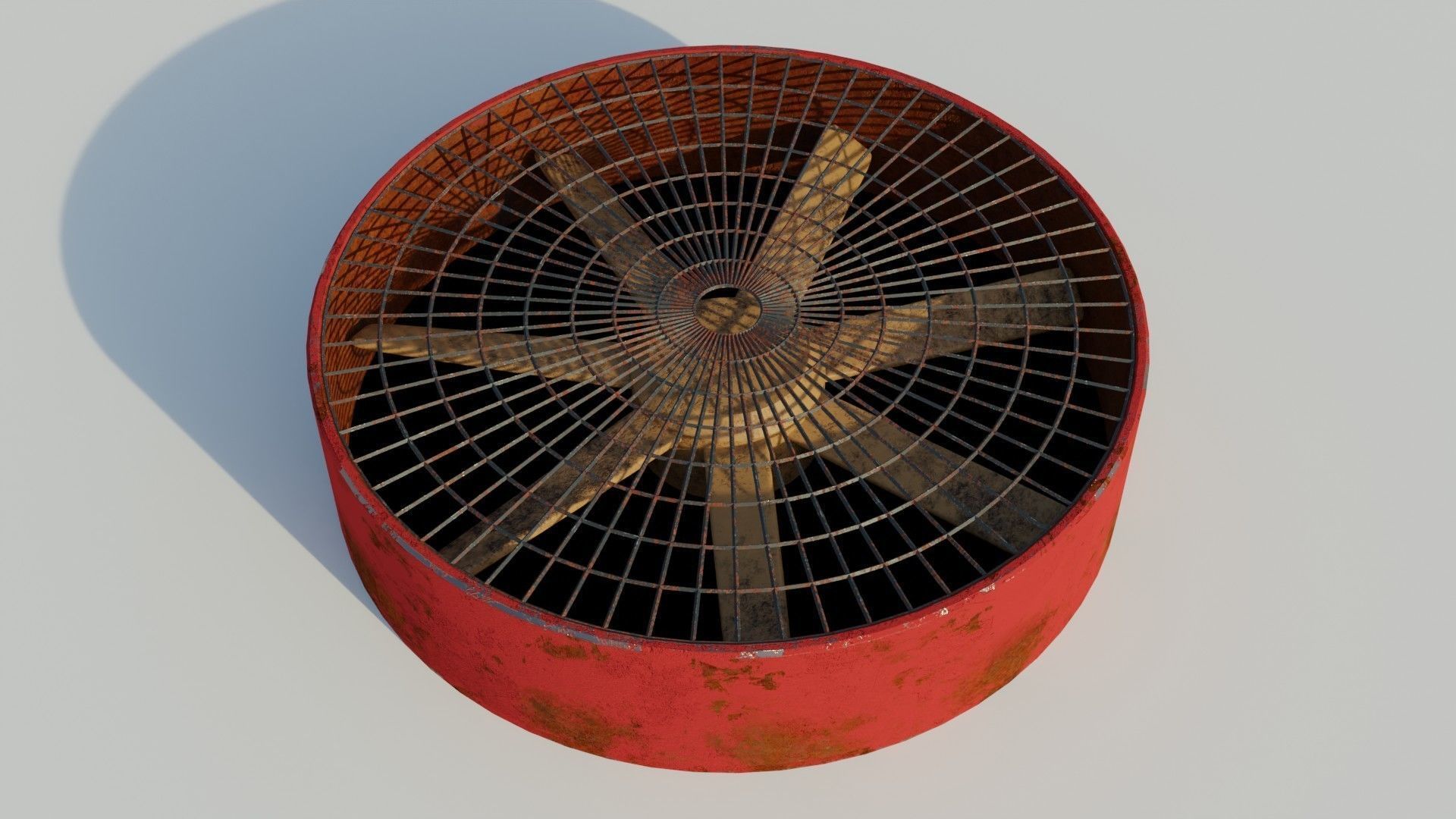 Turbine 3D model two rusty fans Low-poly 3D model_4