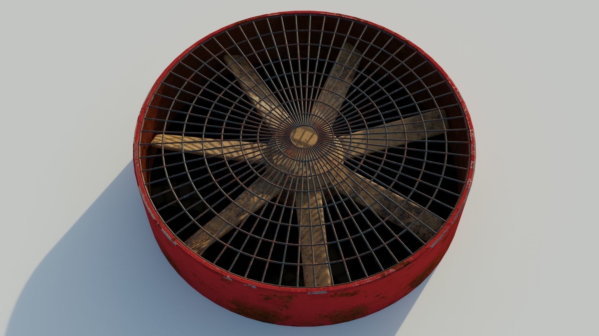 Turbine 3D model two rusty fans Low-poly 3D model_8