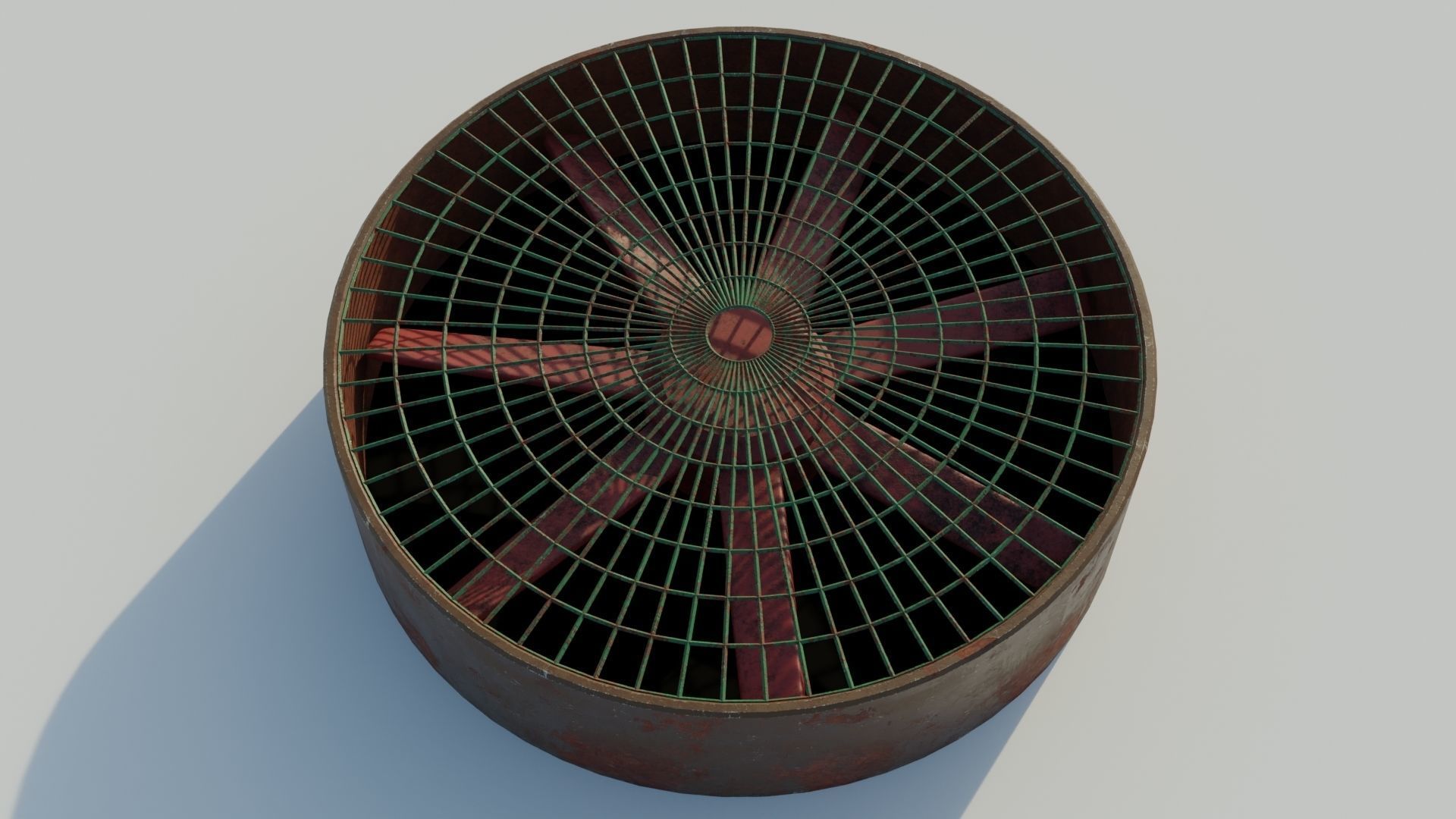 Turbine 3D model two rusty fans Low-poly 3D model_9