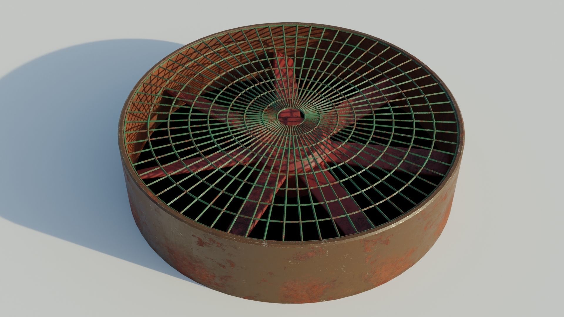 Turbine 3D model two rusty fans Low-poly 3D model_11