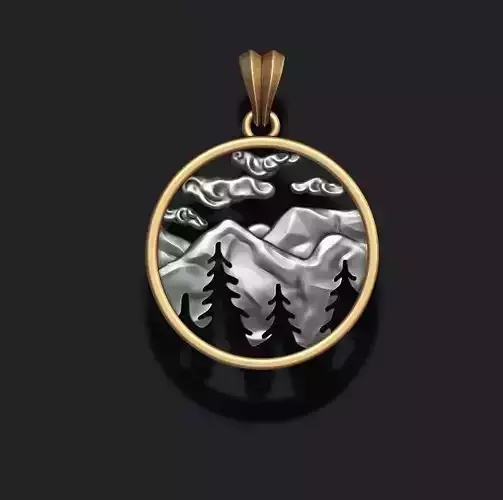 Mountains pendant 3D print model