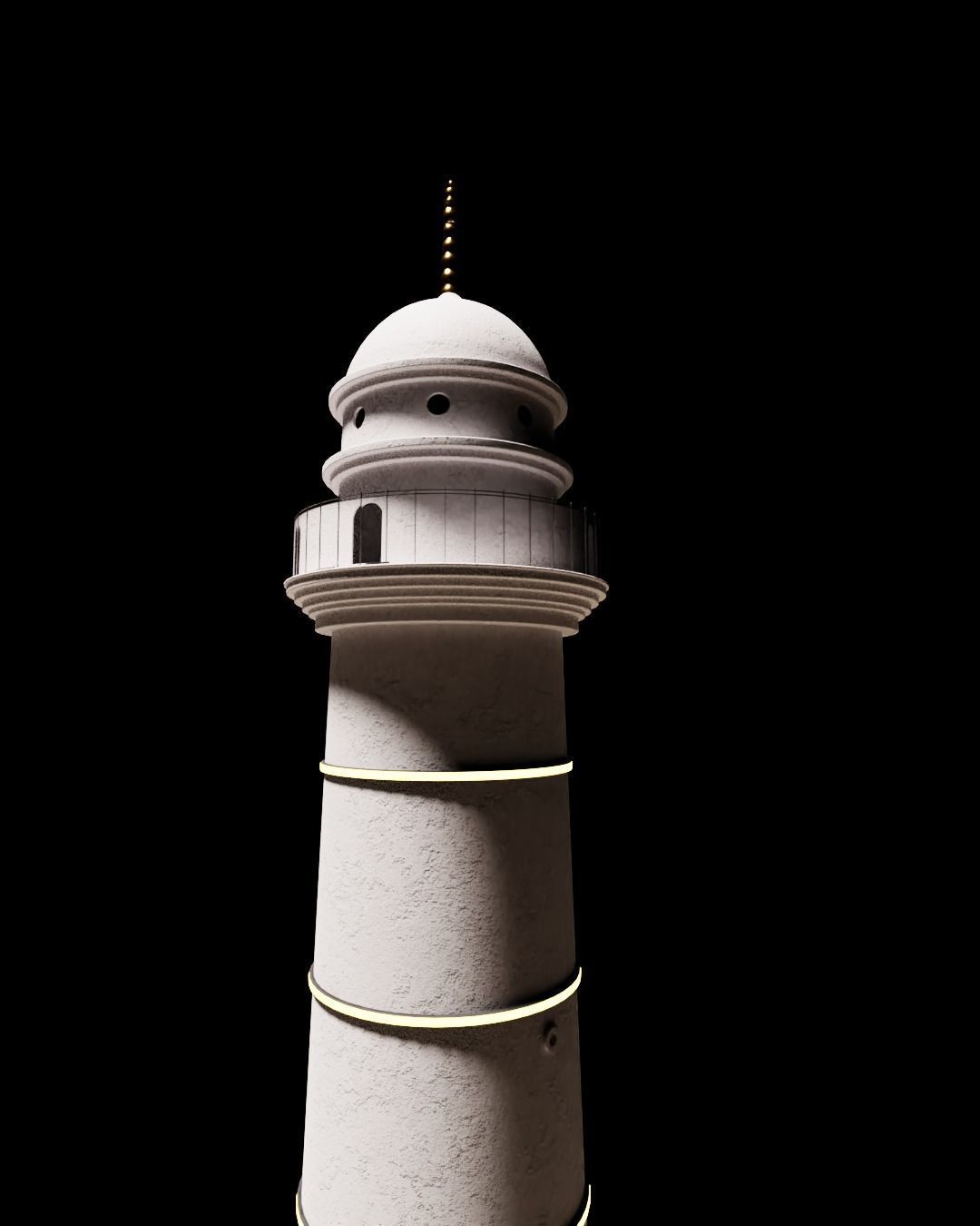 Dharahara lighthouse in mountains 3D model_6