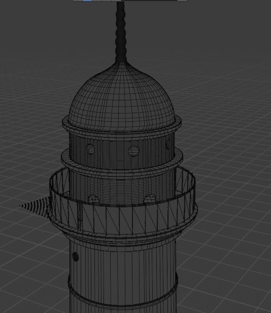 Dharahara lighthouse in mountains 3D model_5