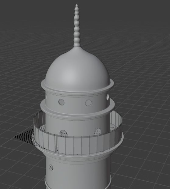 Dharahara lighthouse in mountains 3D model_11